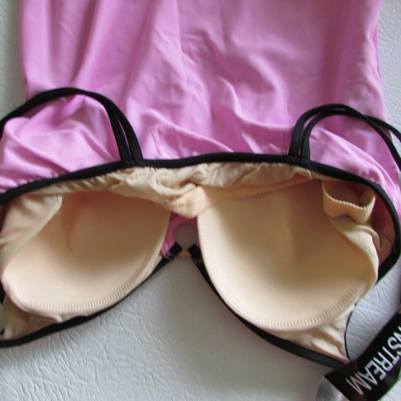 MAINSTREAM Pink Black Tankini - Size 14 - Picture 8 of 8